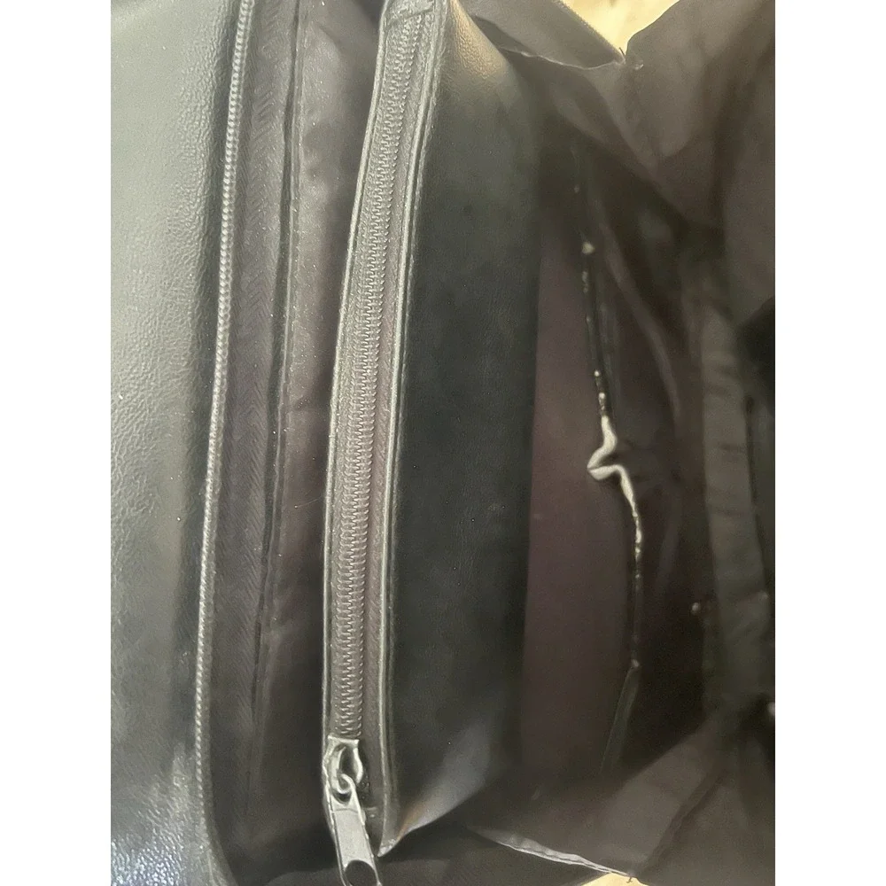 Black Leather Messenger‎ Laptop Briefcase Bag Unisex Designer *READ